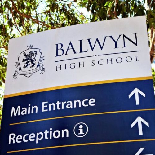 Balwyn Highschool campus sign