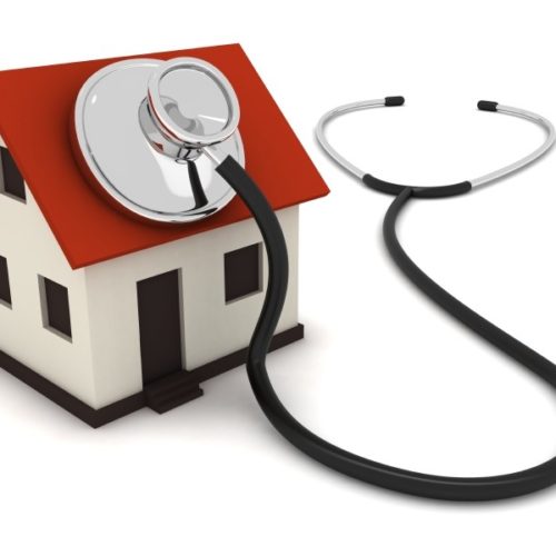 Stethoscope listening to a house