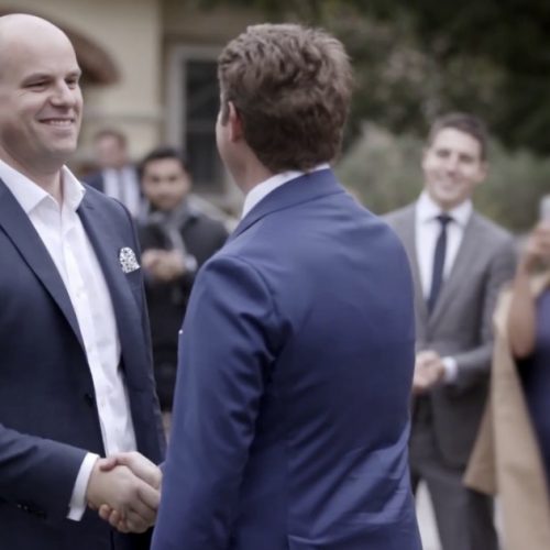 Beckett Property director Thomas Georgiou shaking hands