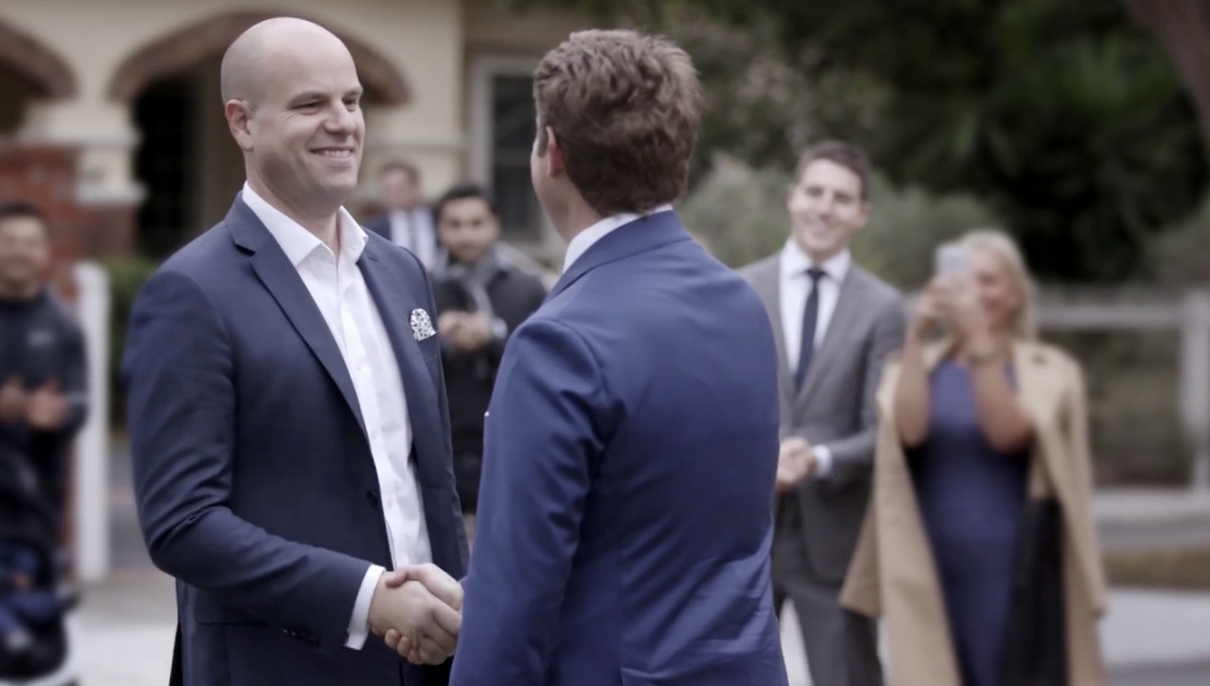 Beckett Property director Thomas Georgiou shaking hands